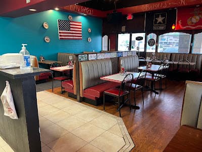 Booth seating at Nate's Diner Houston